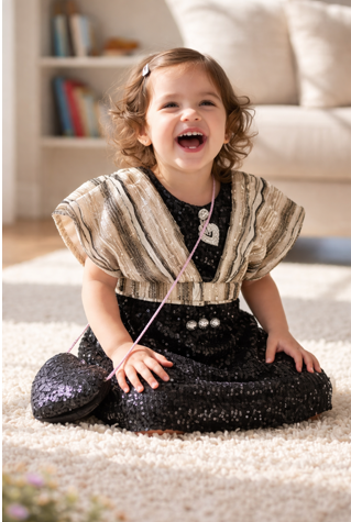 Glam Black Sequin Dress