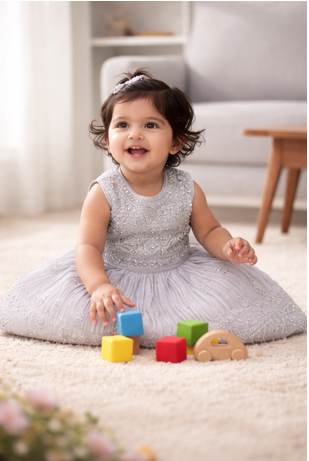 Shimmer Silver Party Dress