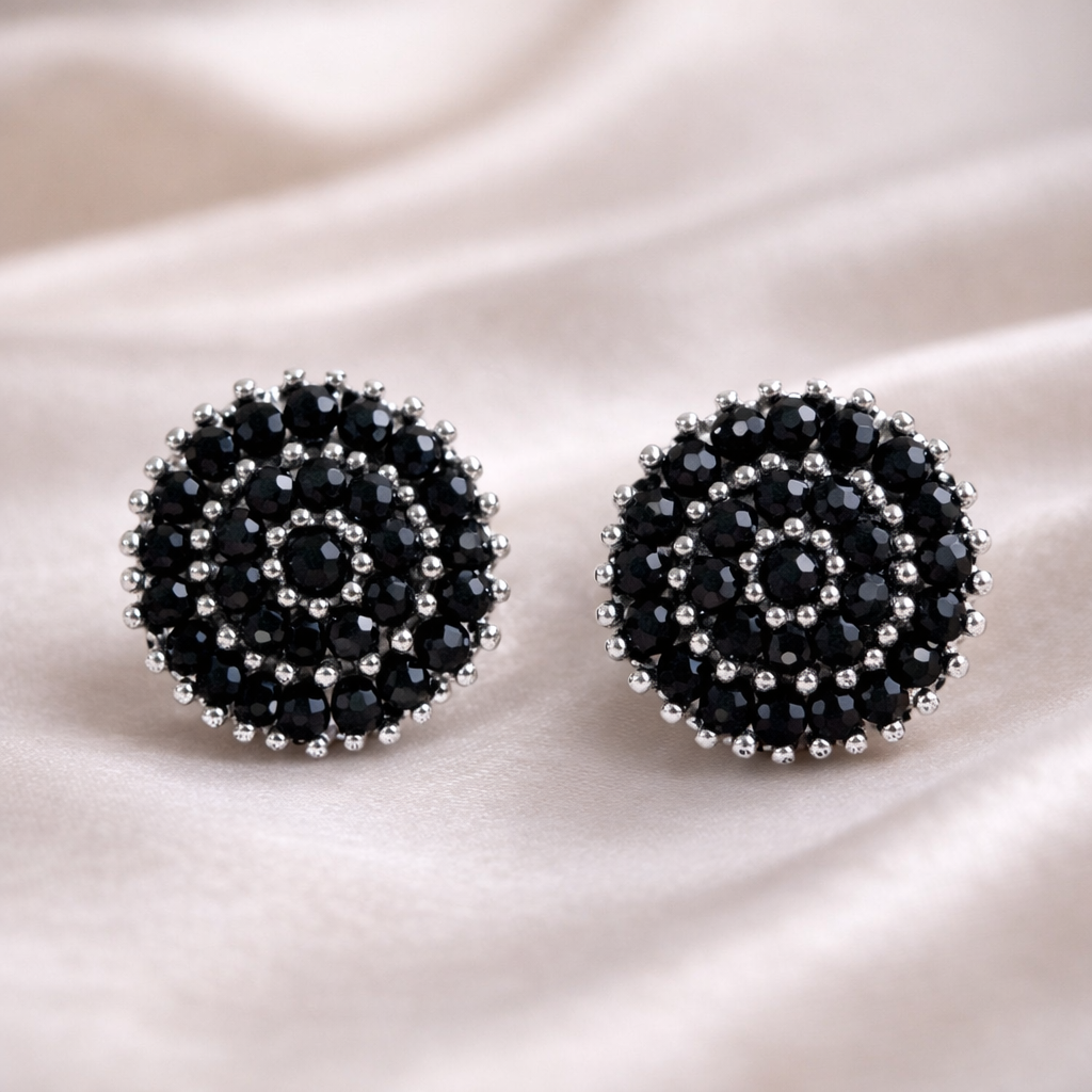 Avnee's Classic Beaded Round Stud Earrings
