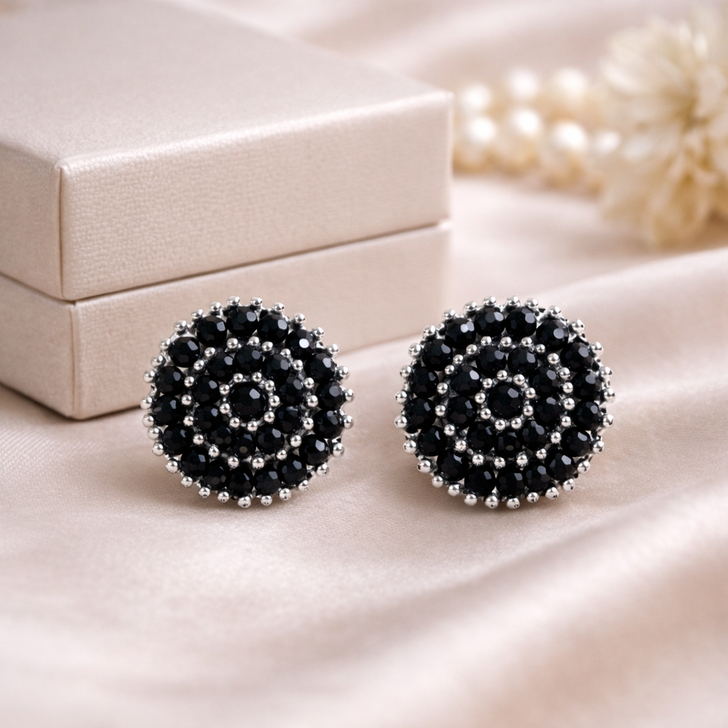 Avnee's Classic Beaded Round Stud Earrings