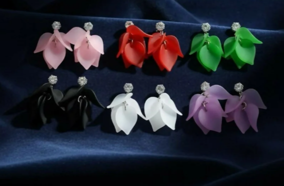 Avnee's Floral Petal Drop Earrings With Stud Pack Of