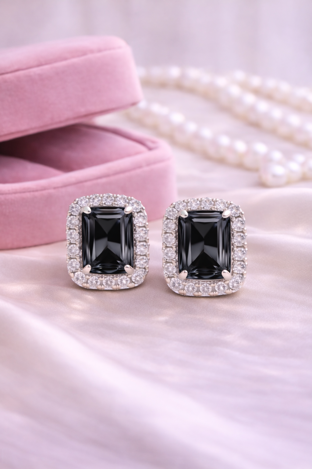 Avnee's Rectangular Artificial Stone Stud Earrings