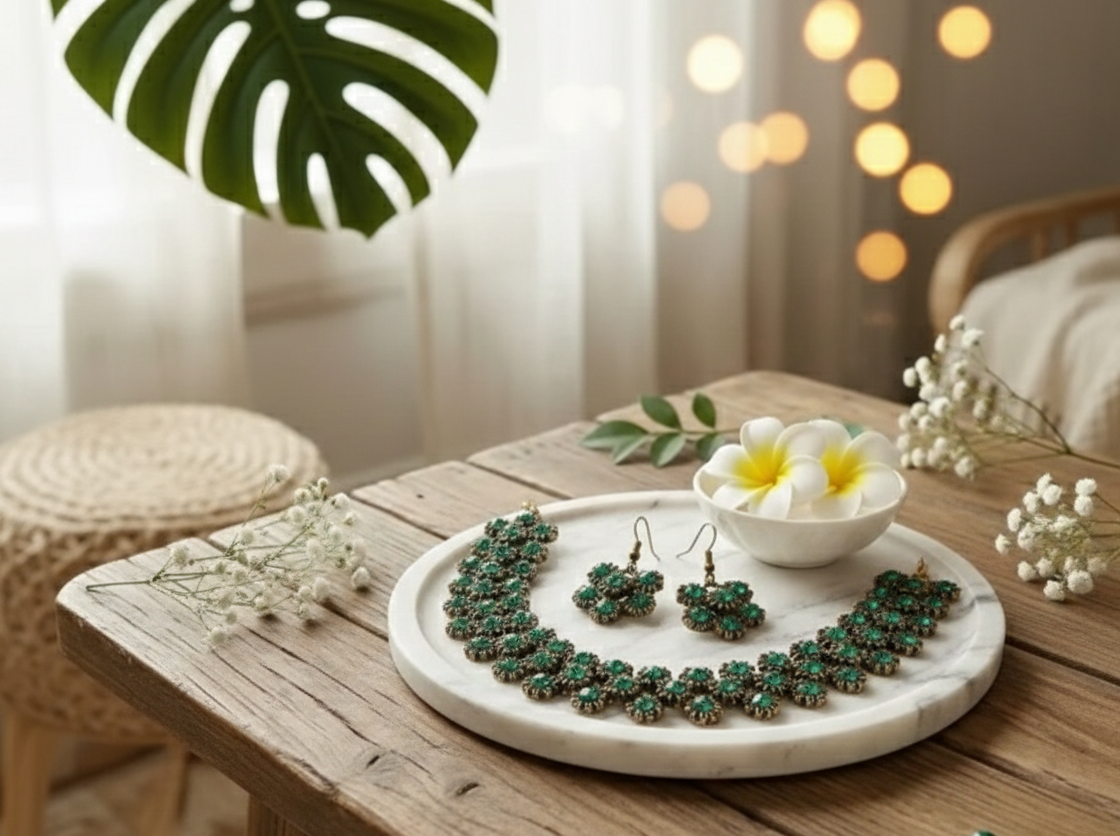 Avnee's Viraasat Floral Necklace Set