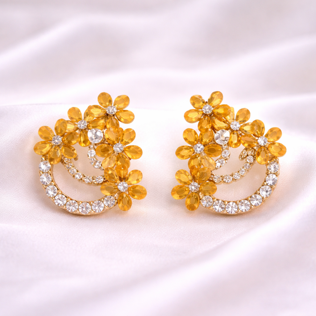 Avnee's Bloom Crystal Stud Earrings thumbnail
